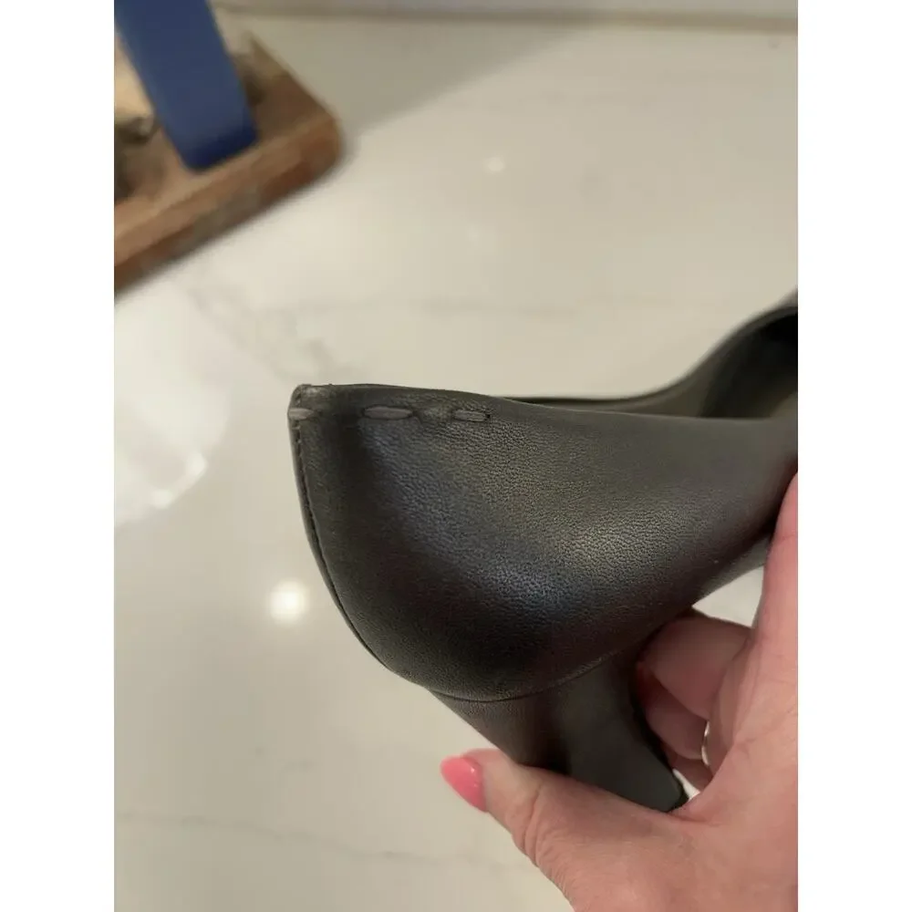 Eileen Fisher Pure‎ II Womens Sz 7.5 M Gray Metallic Pumps Heels Shoes Round Toe